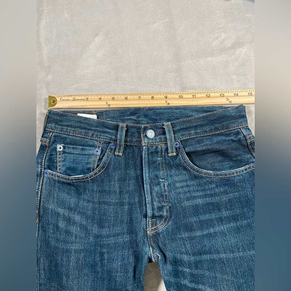 Levi’s Premium 501 Blue Denim Jeans 29x30 Levi’s jeans fly button Big E Levi’s - Picture 5 of 7